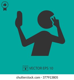 Selfie vector icon. Cool selfie symbol.
