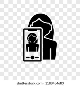 Selfie vector icon isolated on transparent background, Selfie transparency logo concept