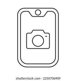 Selfie  vector icon. Line sign for mobile concept and web design. Symbol, logo illustration. Vector graphics
