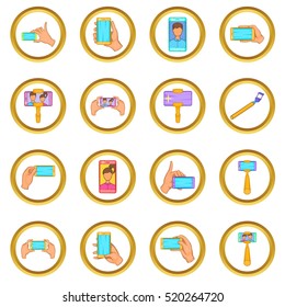 Selfie vector set in cartoon style isolated on white background