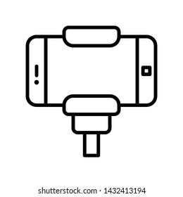 Selfie vector, Summer party related line style icon