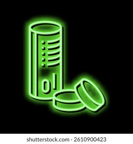 self-igniting coal neon light sign vector. self-igniting coal illustration
