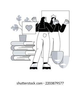Self-image abstract concept vector illustration. Positive self-image, personal portrait, social role, mental picture, personality trait, individual psychology, perception abstract metaphor.