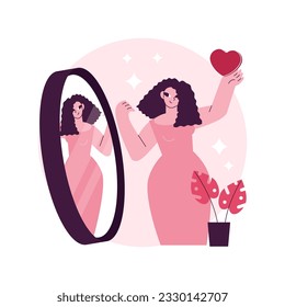 Self-image abstract concept vector illustration. Positive self-image, personal portrait, social role, mental picture, personality trait, individual psychology, perception abstract metaphor.
