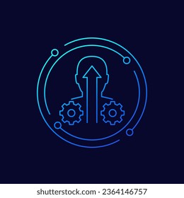 self-improvement and growth icon, linear design