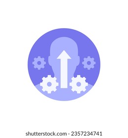 icono de automejora y crecimiento, diseño redondo