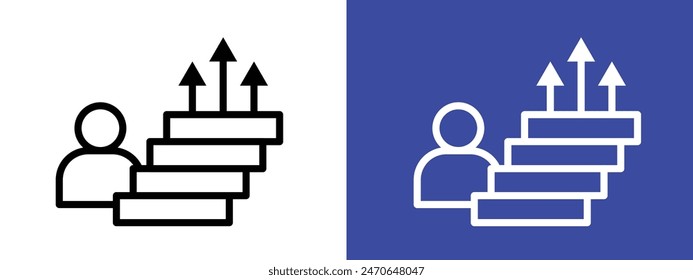 Self-Improvement Icon for Personal Growth, Development Strategies, and Success Planning