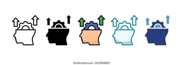 Self-Improvement Icon Set Multiple Style Collection