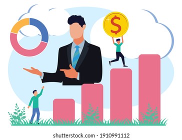 Self-improvement vector illustration with the concept of personal development and growth. Educational and professional advancement. Career advancement and skills training performance challenges.