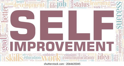 Self-Improvement vector illustration word cloud isolated on white background.