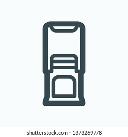 Self-inking stamp isolated icon, rubber stamp outline vector icon