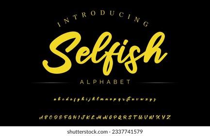 Selfish Best Alphabet Beautiful Calligraphy Signature Font lettering handwritten