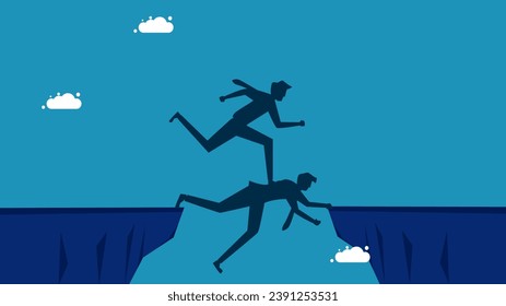 Selfish employees. Business leaders use themselves as a bridge to get others over the cliff
