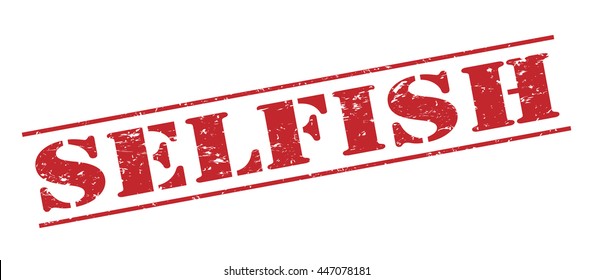 selfish vector stamp on white background