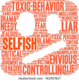 Selfish word cloud on a white background. 