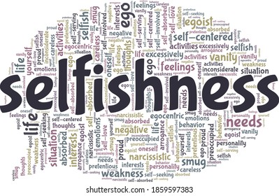 Selfishness Vector Illustration Word Cloud Isolated Stock Vector ...