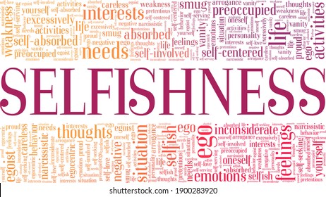 Selfishness Vector Illustration Word Cloud Isolated Stock Vector ...