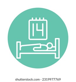 Self-isolation person color line icon. Isolated vector element. Outline pictogram for web page, mobile app, promo