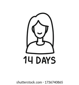 self-isolation quarantine doodle icon, vector illustration