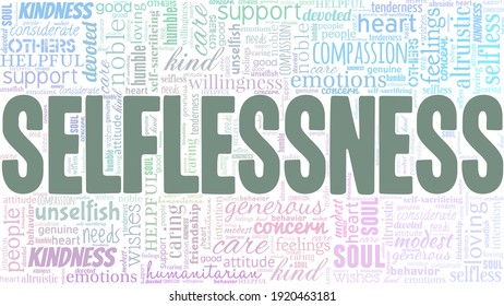 Selflessness Vector Illustration Word Cloud Isolated Stock Vector ...