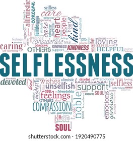 Selflessness Vector Illustration Word Cloud Isolated Stock Vector ...