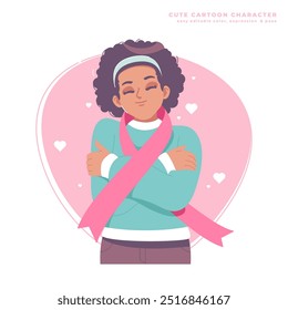 selflove concept african girl character design