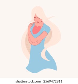 Self-Love and Embrace Illustration vector