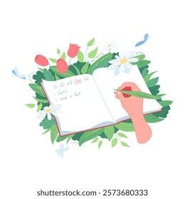 Self-Love Journal vector cute illustration