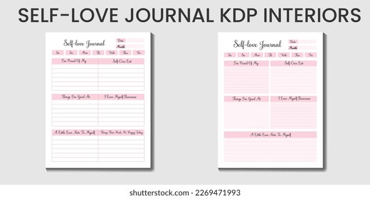 Self-love Journal for women, KDP interior designs