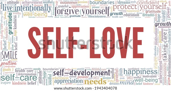 Selflove Vector Illustration Word Cloud Isolated Stock Vector (Royalty ...