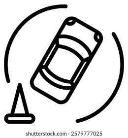 Self-Parking icon line vector illustration