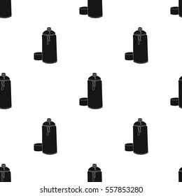 Self-portrait of artist icon in Black style isolated on white background. Artist and drawing pattern stock vector illustration.