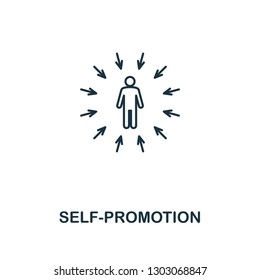 Self-Promotion icon. Thin outline creative Self-Promotion design from soft skills collection. Web design, apps, software and print usage.