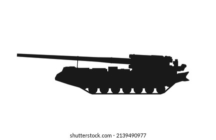 Self-propelled Artillery Icon. Army Artillery System Acs Peony. Isolated Vector Image For Military Concepts, Infographics And Web Design