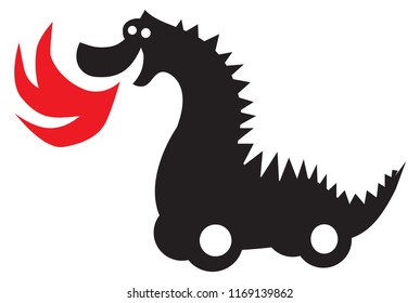The self-propelled dragon. Image for logo or illustration