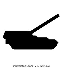 Self-propelled howitzer artillery system icon black color vector illustration image flat style simple