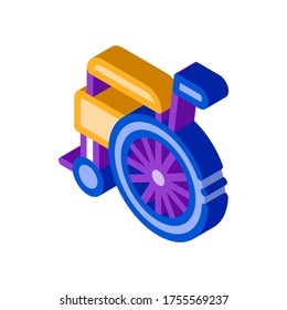Self-Propelled Wheelchair Equipment vector isometric sign. color isolated symbol illustration