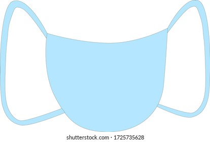 Self-protective mask, blue color. vector