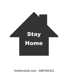 Self-quarantine concept. Stay home icon isolated on white background. Vector illustration. Eps 10.