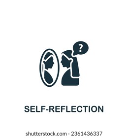 Self-reflection icon. Monochrome simple sign from mental health collection. Self-reflection icon for logo, templates, web design and infographics.