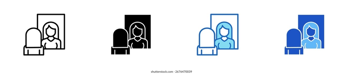 Self-Reflection  Icon Set Multiple Style Collection
