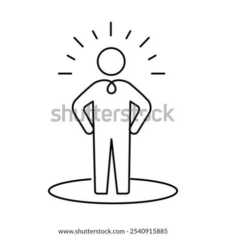 Self-Respect Icon – Person with Radiance, Representing Confidence, Integrity, and Self-Esteem