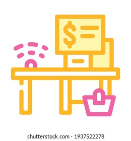 self-service checkout color icon vector. self-service checkout sign. isolated symbol illustration