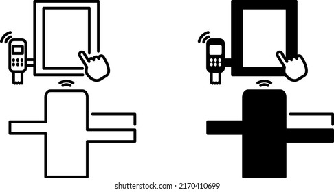 Self-service checkout icon , vector