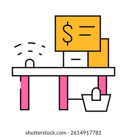 self-service checkout line icon vector. self-service checkout sign. isolated symbol illustration