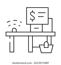 self-service checkout line icon vector. self-service checkout sign. isolated contour symbol black illustration
