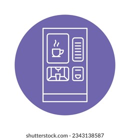 Icono de línea de color de máquina de café de autoservicio. Pictograma para página web, aplicación móvil, promoción.
