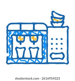 self-service coffee machine doodle icon sketch vector. self-service coffee machine sign. isolated symbol illustration