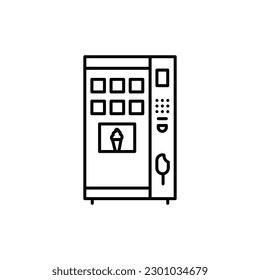 Self-service ice cream machine black line icon. Pictogram for web page, mobile app, promo.