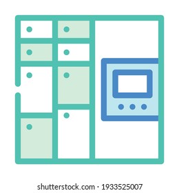 self-service mail or smart logistic system or digital lock color icon vector. self-service mail or smart logistic system or digital lock sign. isolated symbol illustration